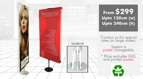 double sided b banner display stand
