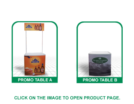promo tables style a & b, promo counter